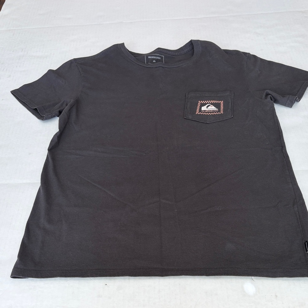 Quiksilver Dak Gray Short Sleeve Pocket Tee with Logo Patch